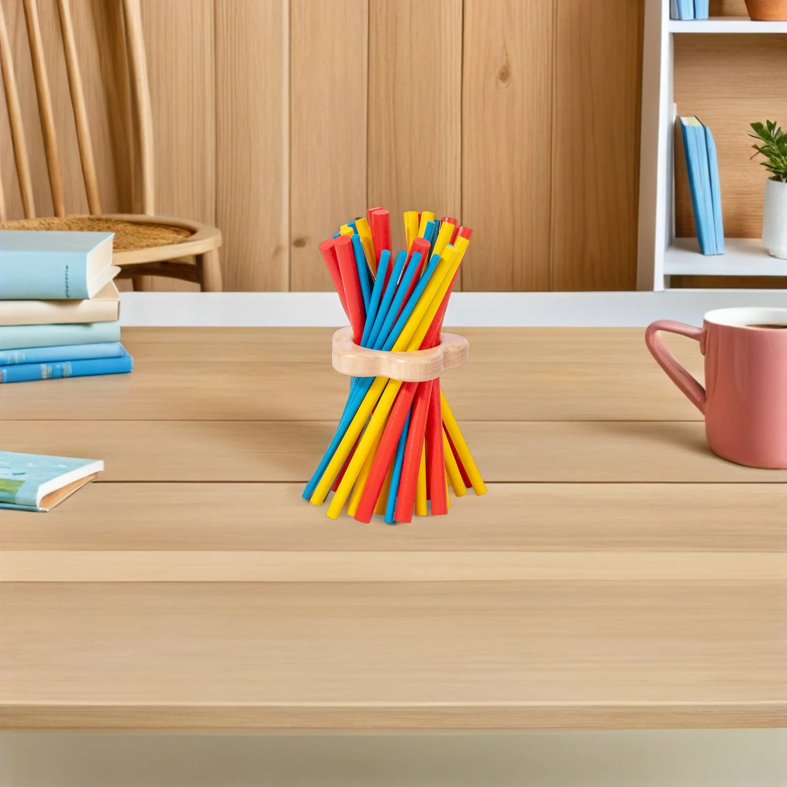 1 set educatief bordspel voor kinderen: houten balansstokspel Hand-oogcoördinatie Kleurherkenning voor gezinsreizen