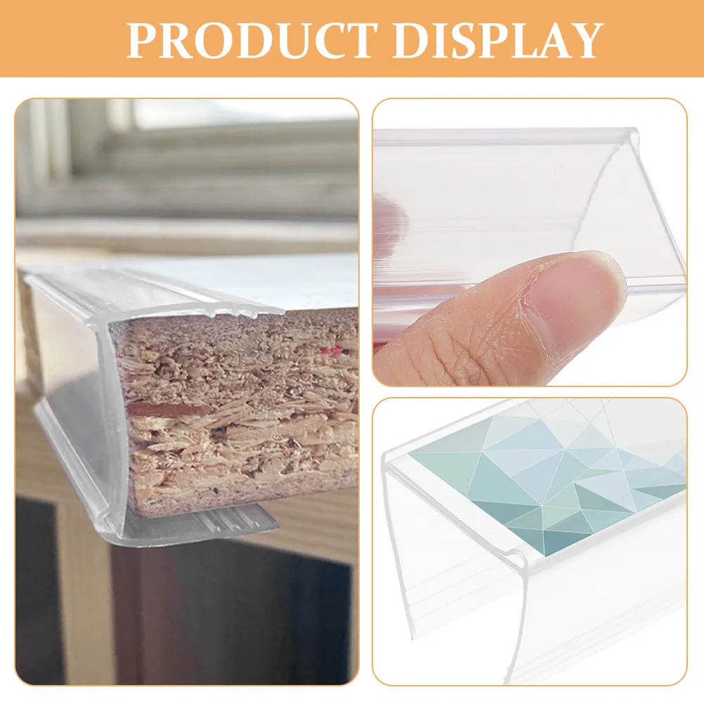 20Pcs Sturdy PVC Price Tag Holder Transparent Shelf Label Holder Easy-Assembly Display Stand for Retail Supermarket Sign Display