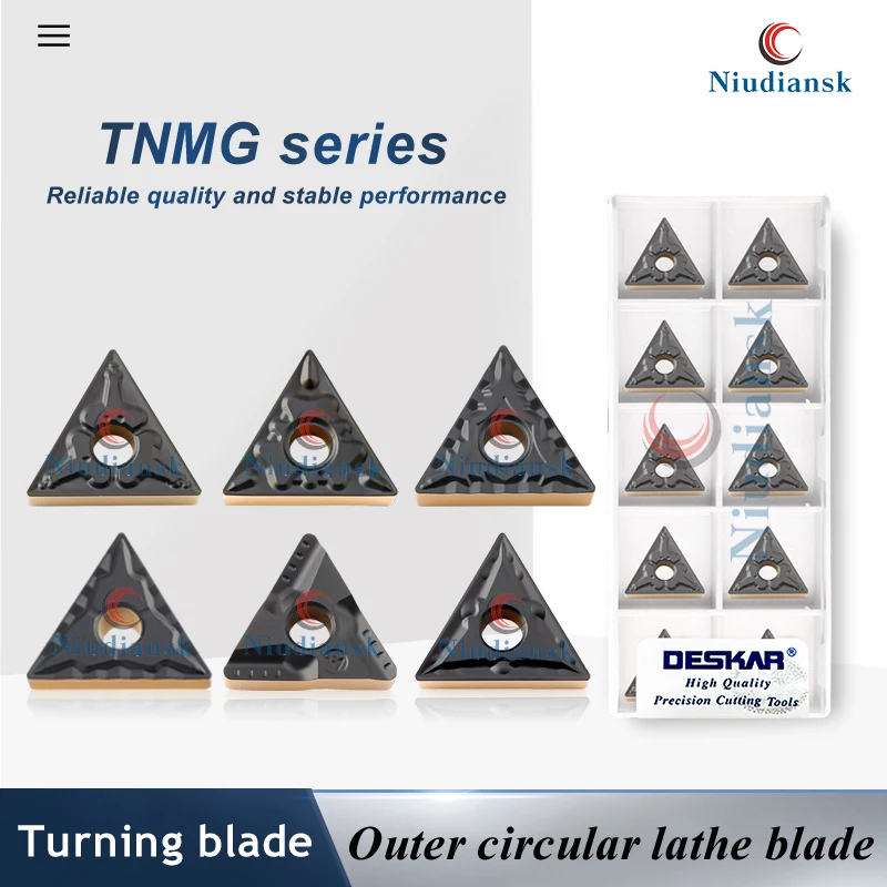 

CNC Turning Inserts TNMG160404R-VF LF9218 External Turning Tool R/L-VF R/L-S CQ PM HQ CM TM Slot Type Two Tone Triangle Inserts