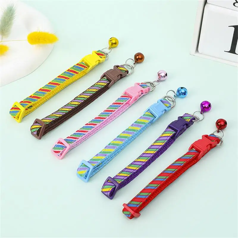 3-1PCS Cat Collar Adjustable Dog Collar With Bell Twill Printed Anti-bite Leather Pet Collars Fashion Cat Pet Accessories