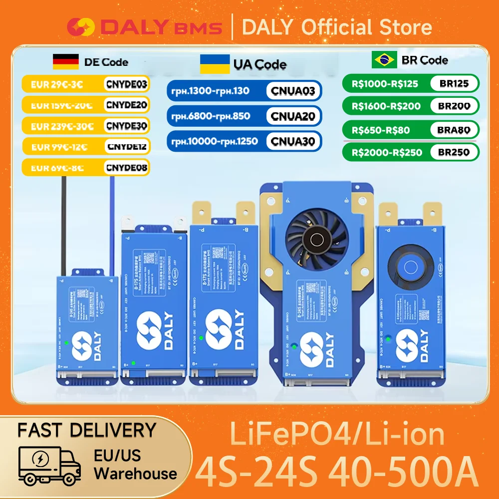 

Daly Smart BMS 1A Active Balance BMS 4S 5S 8S 24V 16S 48V 40A 60A 80A 100A 150A Lifepo4 Li-ion CANBUS BMS for Lithium Battery