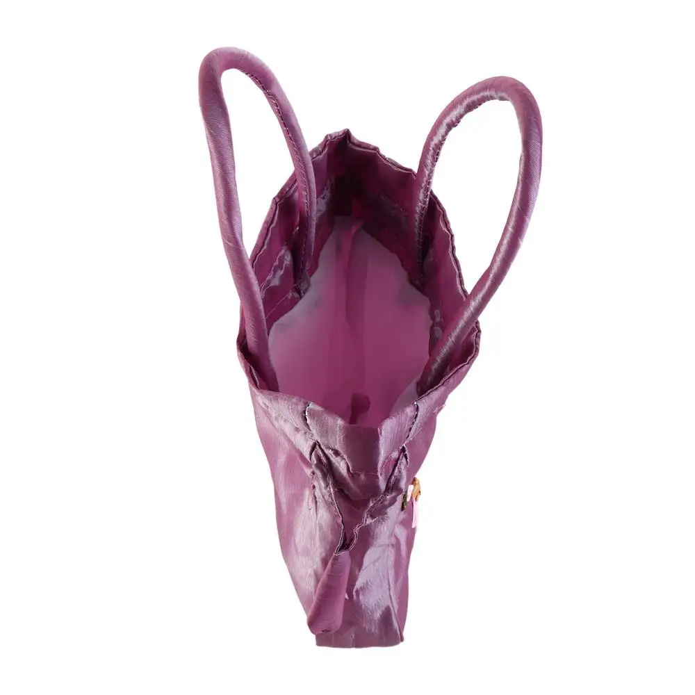 

Satin Silk Hanfu Drawstrings Bag Leaf Ethnic Style Embroidery Flower Handbag Cosmetic Makeup Bag Shopping Bag Small Purse Wallet