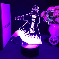 Japanese Manga Naruto Led Acrylic Stand Minato Namikaze Figure Atmosphere for Kids Gifts Child Room Decor