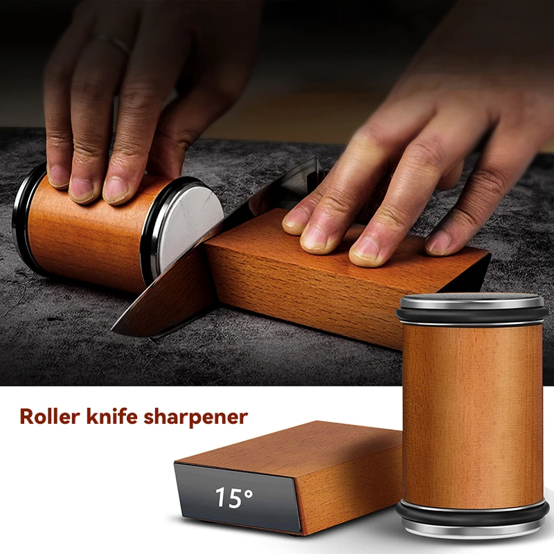 

15 and 20 Degrees Rolling Knife Sharpener Magnetic Knife Holder Diamond Sharpening Stone Kit with Angle Roller Kitchen Accessory
