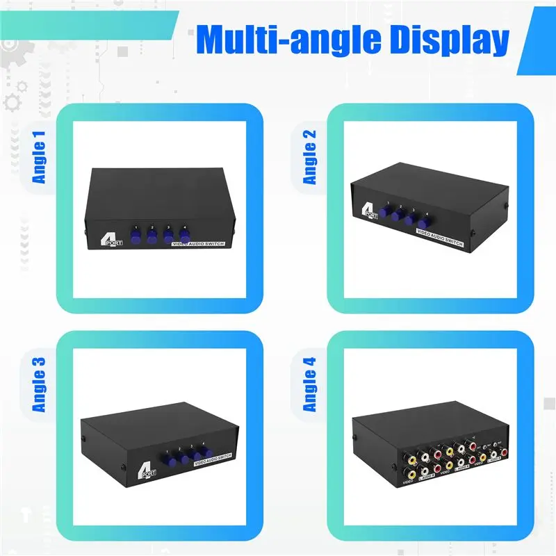 4 Port AV Switch RCA Switcher 4 In 1 Out Composite Video L/R Audio Selector Box For DVD STB Game Consoles-Y41A