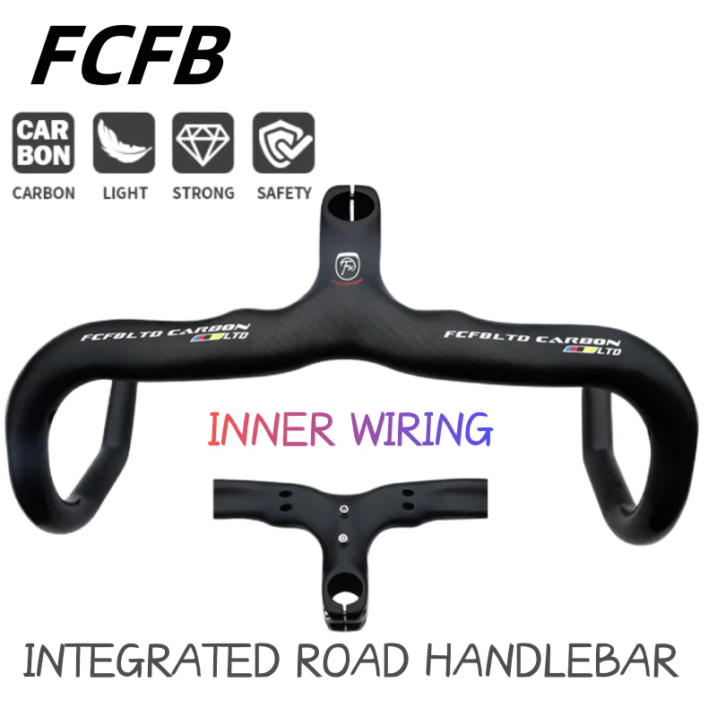 

carbon handlebar Carbon Integrated Handlebar Road Bike Handle Bars 3k Matte Ultralight Carbon Fibre Road Bicycle Handlebar