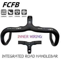 carbon handlebar  Carbon Integrated Handlebar Road Bike Handle Bars 3k Matte Ultralight Carbon Fibre Road Bicycle Handlebar