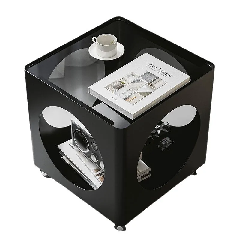 Movable side table modern simple sofa living room small apartment coffee table light luxury small table bedroom creative bedside