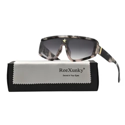 New Luxury Brand Designer Punk Sunglasses Women Fashion Gradient Sun Glasses For Men Oversized Retro Shades Visor Oculos UV400