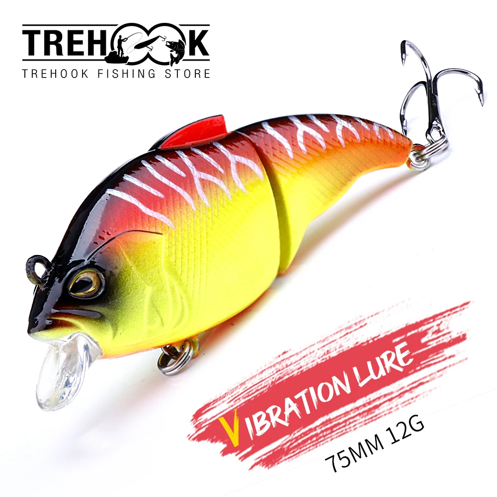 TREHOOK VIB Vibration Bait 75mm 12g Swimbait Hard Fishing Lures Vibe Glide Baits Artificial Sinking Wobblers For Pike Trout Bass