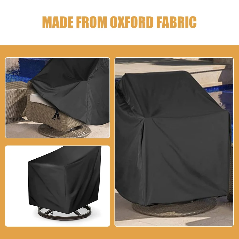 غطاء كرسي فناء دوار خارجي 210d أكسفورد مقاوم للماء واقي شديد التحمل لأغطية أثاث كراسي الفناء المتأرجحة