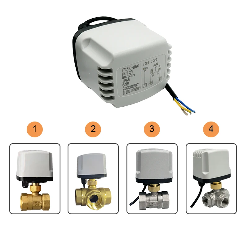 AC220V DC24V DC12V IP65 Wasserdichter elektrischer Kugelhahnantrieb 3-Draht 2 Steuerung elektrischer Kugelhähne Motor 1/2" 3/4" 1" 2" – Detail 2