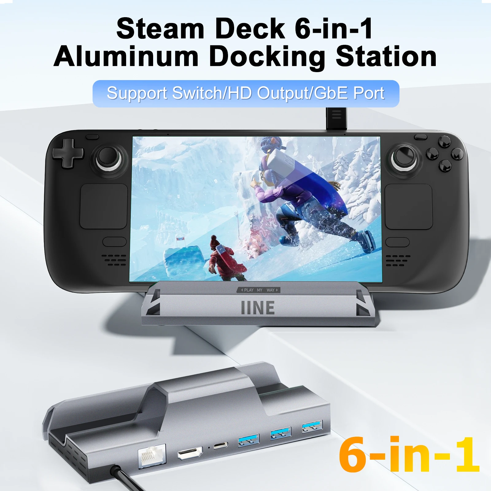 Imagem -03 - Conversor de Vídeo de Carregamento Multifuncional Steam Deck Docking Station de Alumínio Steamdeck Compatível para Switch e Oled