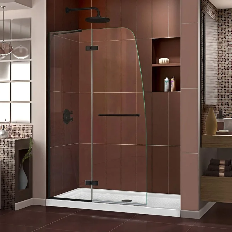 

Aqua Frameless Hinged Shower Door in Matte bathroom furniture Bathroom door transparent