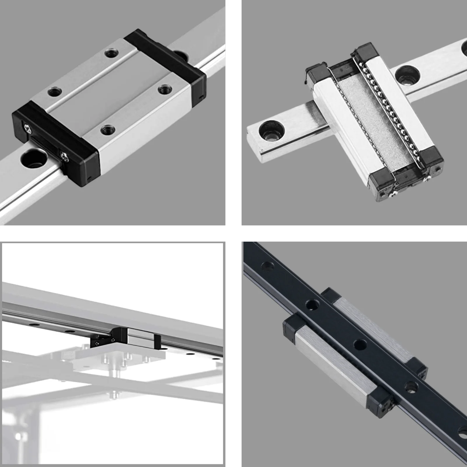 US เรือ MGN9 MGN12 สีดํา Miniature Linear Rail สไลด์ 250 300 350 400 450 500 600 มม.1 PC MGN12 คู่มือเชิงเส้น + 1 PC MGN12H Carriage