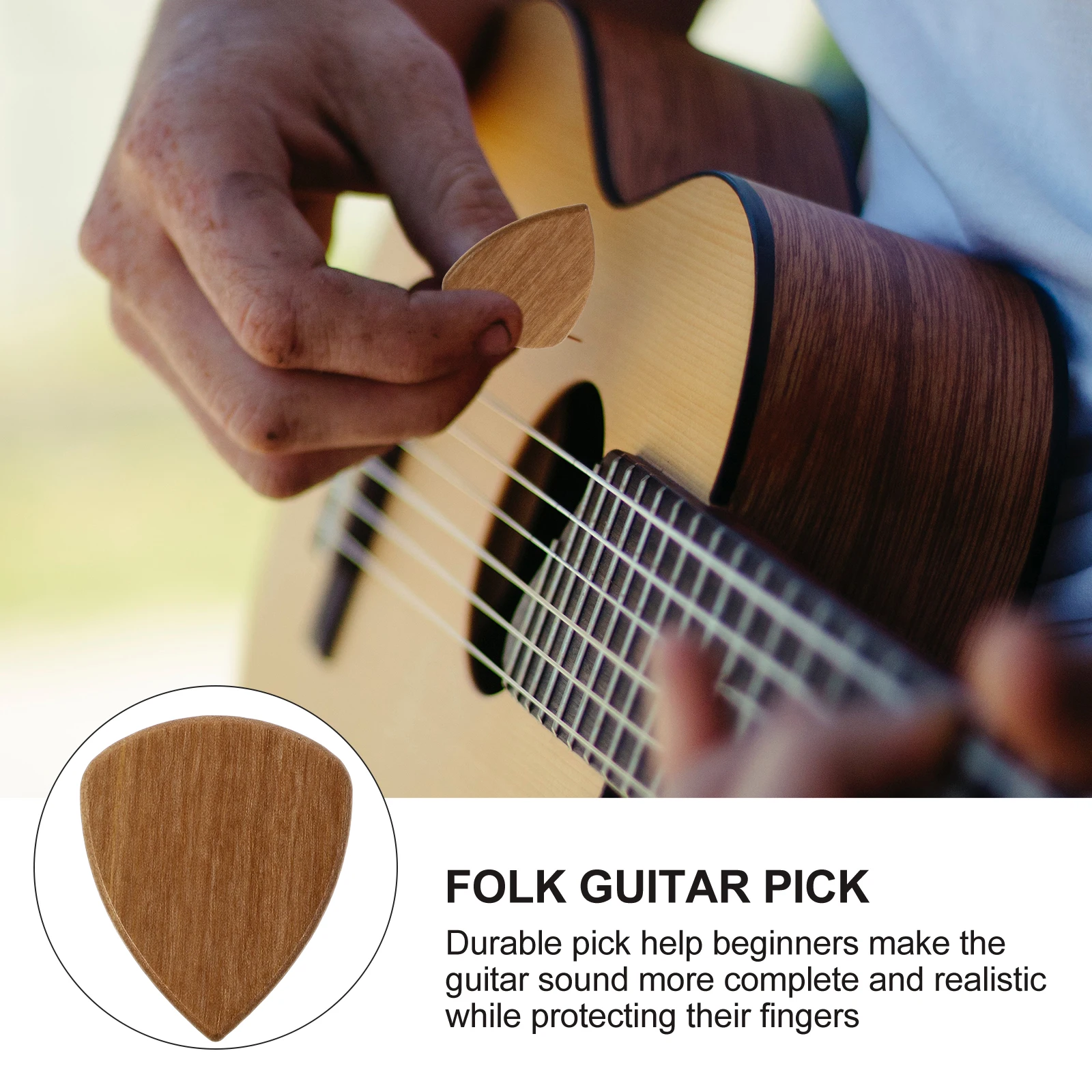 

Olive Wood Pick Guitar Picks Acoustic Bass Natural Practical Accessory Plectrum
