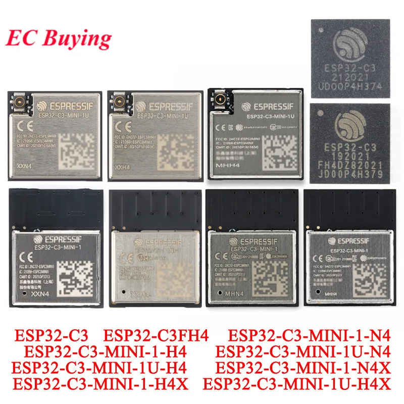 10個/1個 ESP32-C3-MINI-1 ESP32-C3-MINI-1U N4 ESP32-C3 デュアルモード 2.4GHz WiFi Bluetooth対応 BLE 5.0 4MBフラッシュ ワイヤレスモジュール