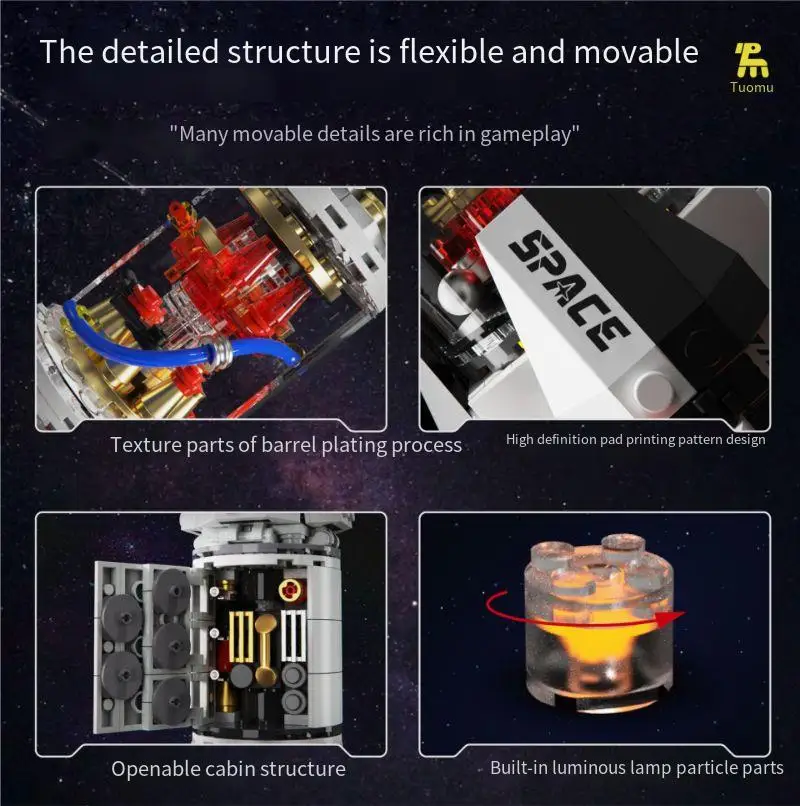 استكشف الفضاء، الفضاء، مجموعة إطلاق الصواريخ، مكعبات البناء، سلسلة الطيران، الطائرات، محطة الفضاء، طقم الأطفال، الألعاب #4