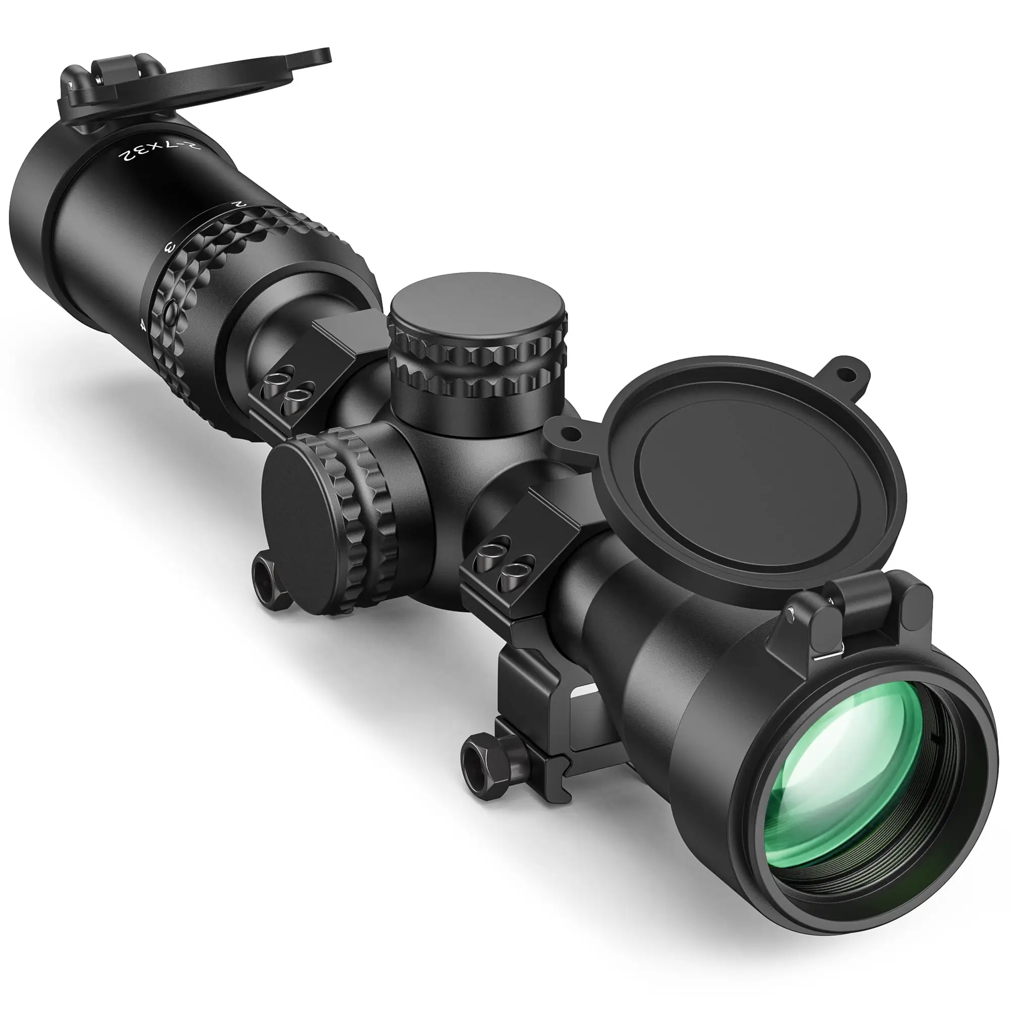 JackalHowl F02 Rifle Scope - 1-inch Tube SFP Rifle Scope with Free 20mm Scope Rings - Second Focal Plane