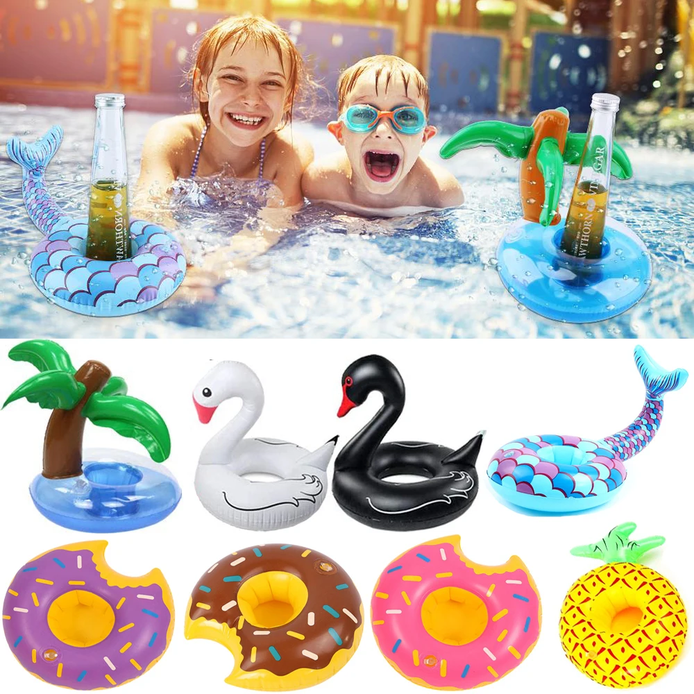Soporte inflable para bebidas, Soporte para vasos de piscina, juguete flotante, posavasos para botellas de bebidas, juguetes para niños y fiestas en la piscina, 1 unidad