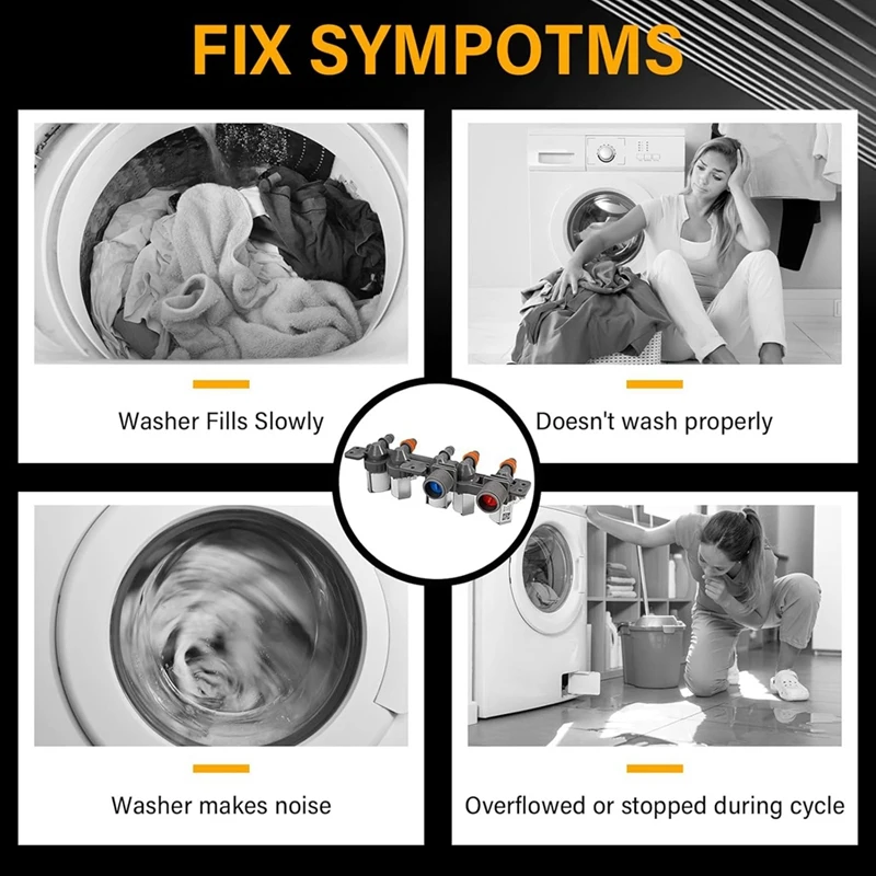 Válvula de entrada de agua para lavadora, accesorio para WT1101CW, WT4870CW, WT7200CW, Kenmore 79631522211, 5221EA1008F, AJU73213301