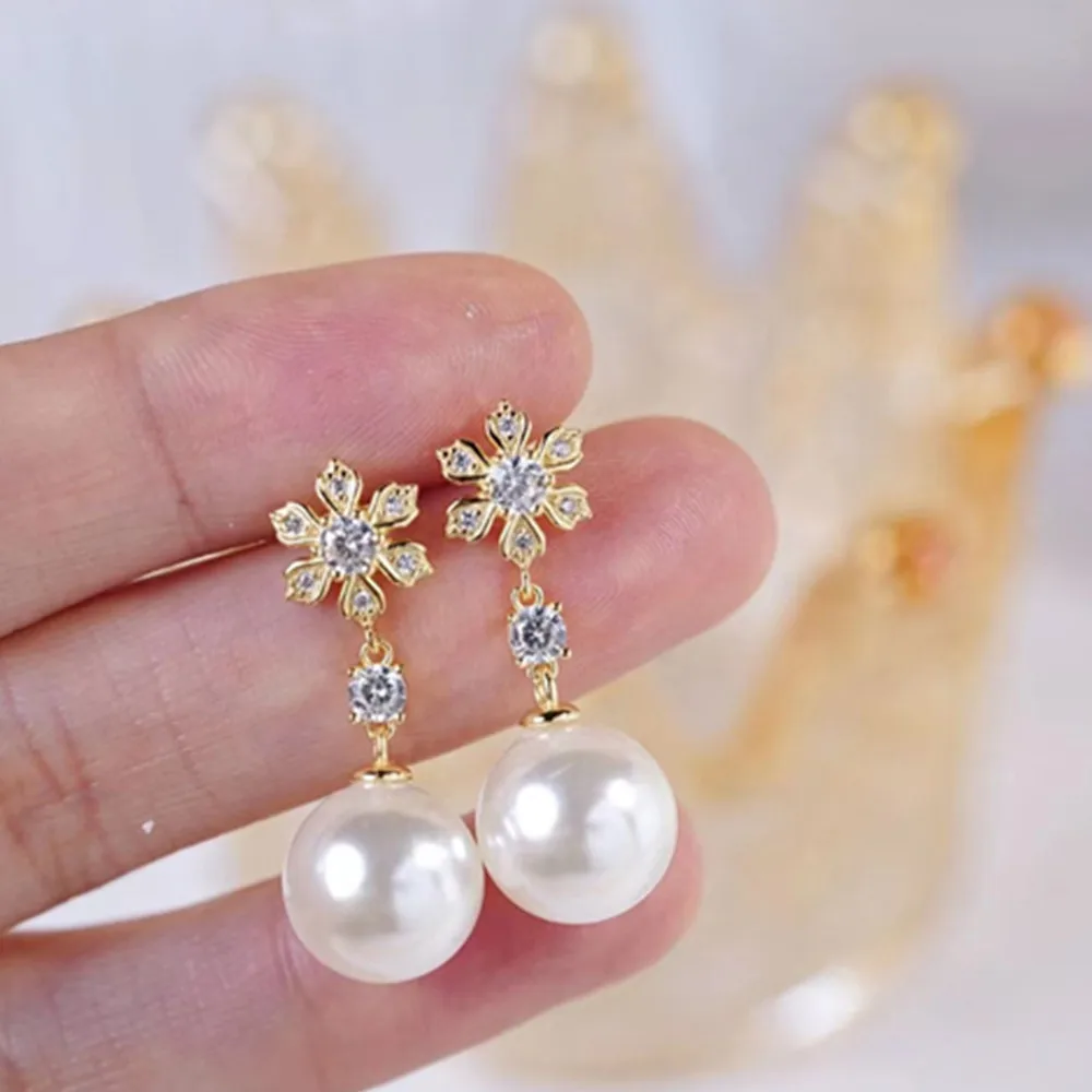 

Small Flower Eardrops, Fresh and Fashionable Earrings, South Sea Pearl AAA 8-9mm 9-10mm 10-11mm 11-12mm 925s