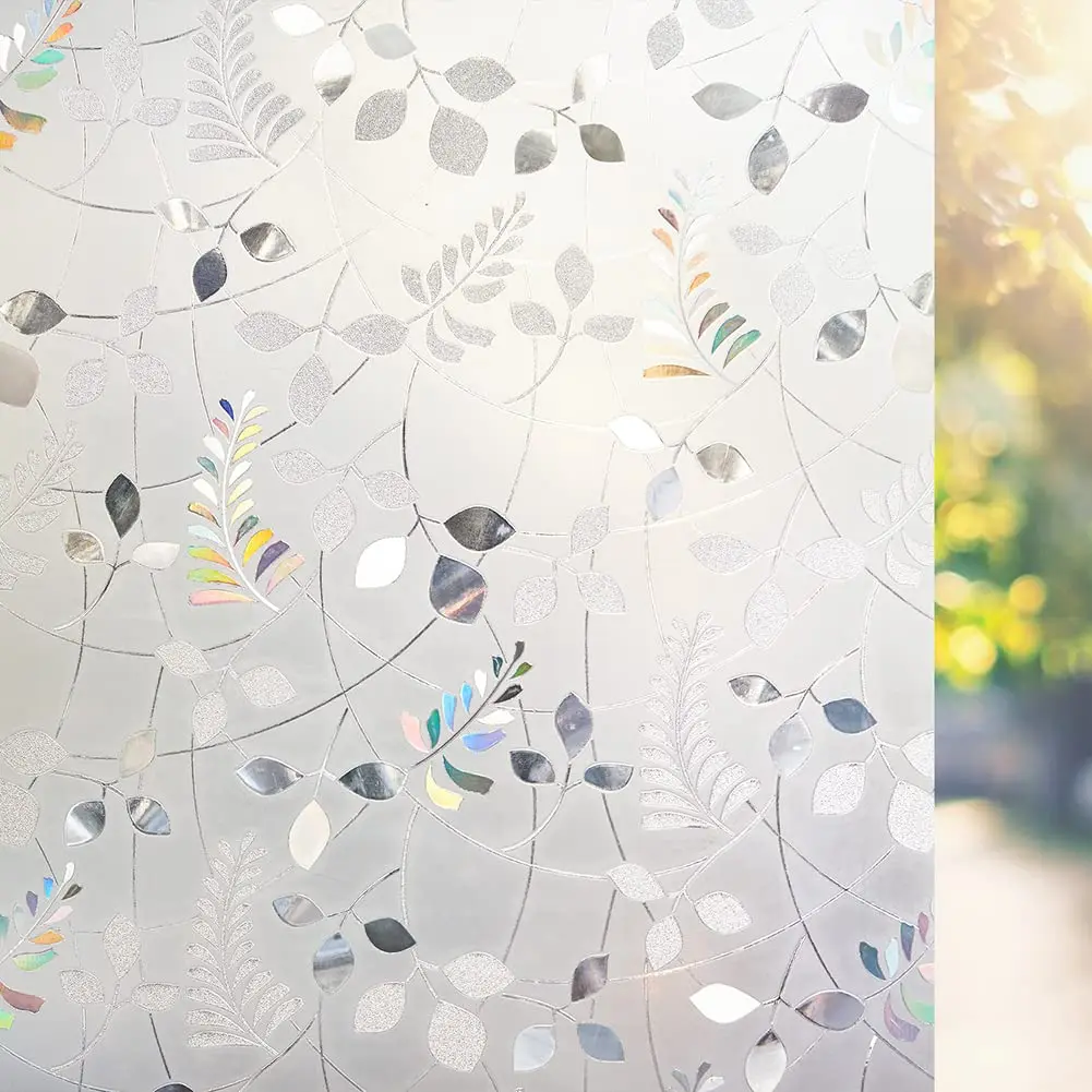 Frosted Glass Window Film  Window Privacy Film  Stained Glass Static Cling Easily Removable No Glue Stickers for UV Blocking