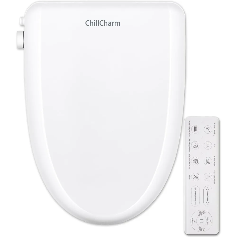 Toilet Seat Auto Open and Close Lid, Elongated Heated Toilet Seat, Adjustable Warm Water and Air Dryer,Oscillating