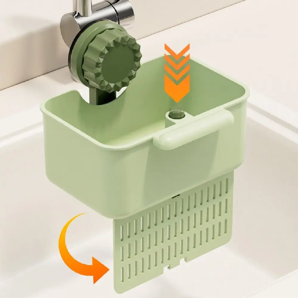 

2Pcs Suction Cup Sink Strainer Basket Creative Detachable Fruit Washing Filter Rack Openable Bottom Cover Quickly Drain