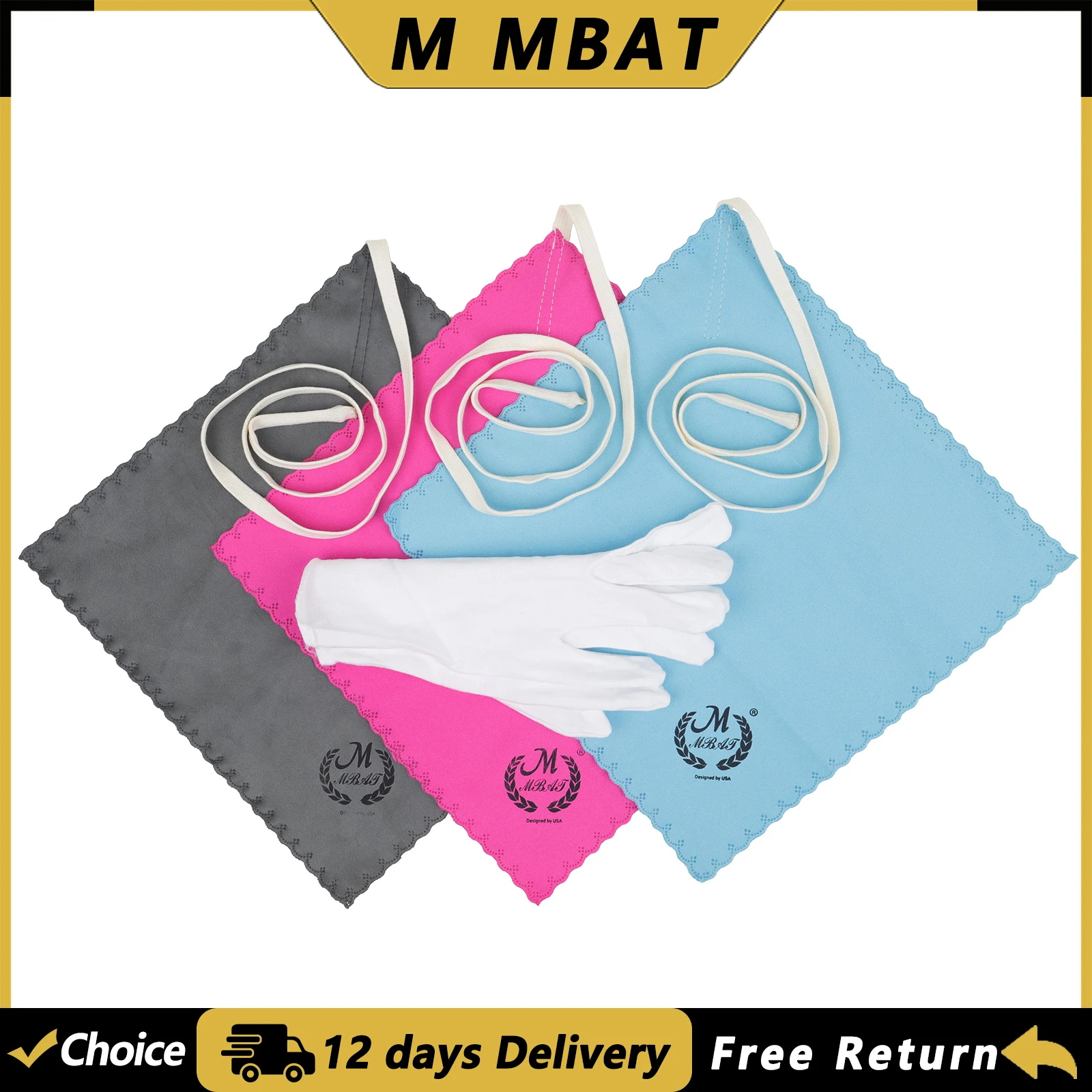 M MBAT 4Pcs/Set Musical Instrument Cleaning Cloths Gloves Professional Cleaning Tools Musical Instrument Parts & Accessories