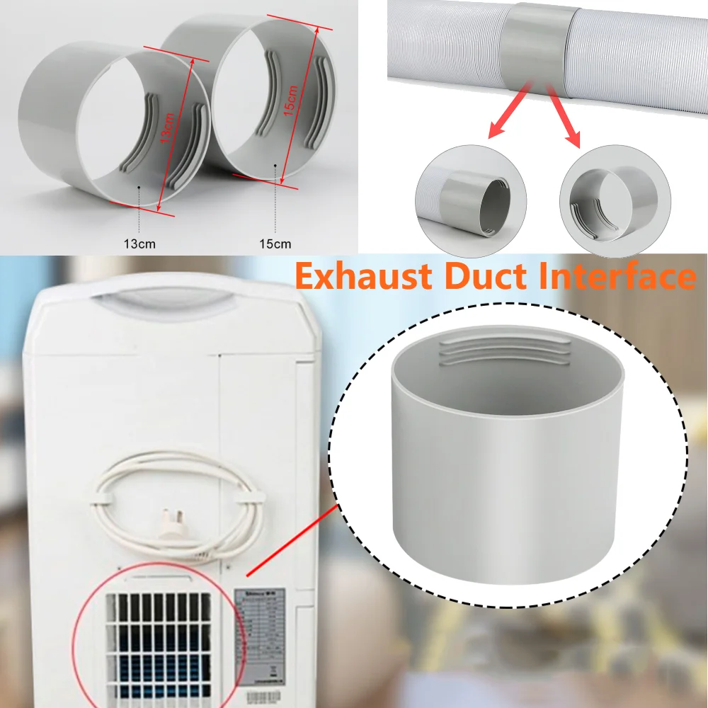 13cm 15cm Fittings Exhaust Pipe Hose Connector Interface Threaded Tube Joint Adapter Accessories for Portable Air Conditioners