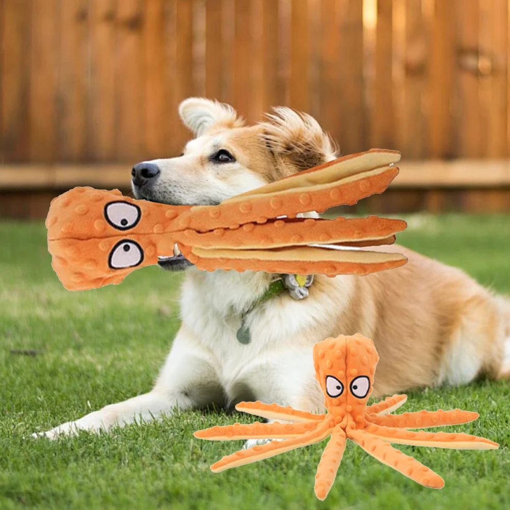 Вокальные игрушки для собак с осьминогом, плюшевая игрушка для собак, игрушка-головоломка в виде ракушки осьминога, ненабивная мягкая плюшевая игрушка, игрушка для чистки зубов домашних животных, жевательная игрушка