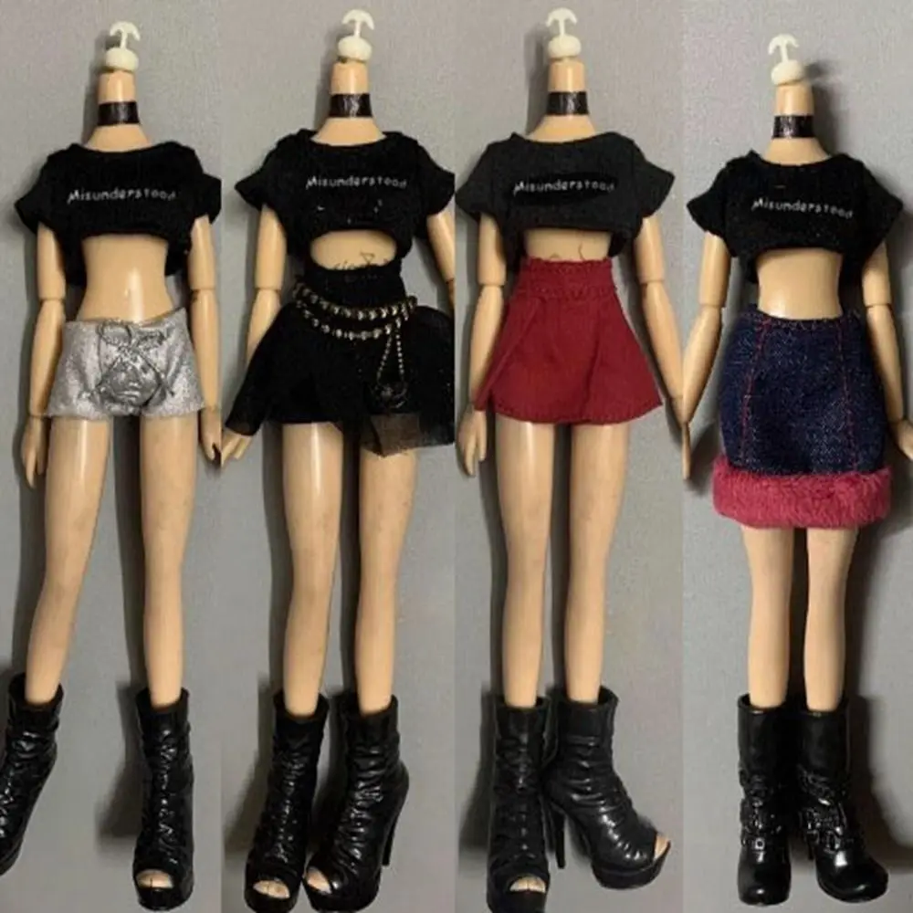 Moda boneca vestidos roupas casuais usa boneca bonito roupa saia diy acessórios crianças brinquedos para 1/6 bjd 27 28 28 28cm boneca