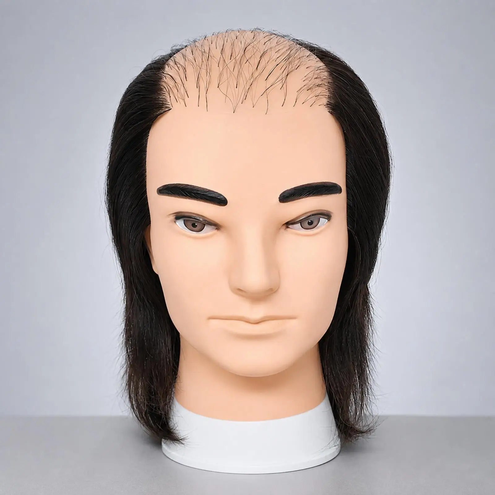 Real Hair Mannequin Head for Wig Making and Hairdressing Practice with Realistic Face for Salon Students
