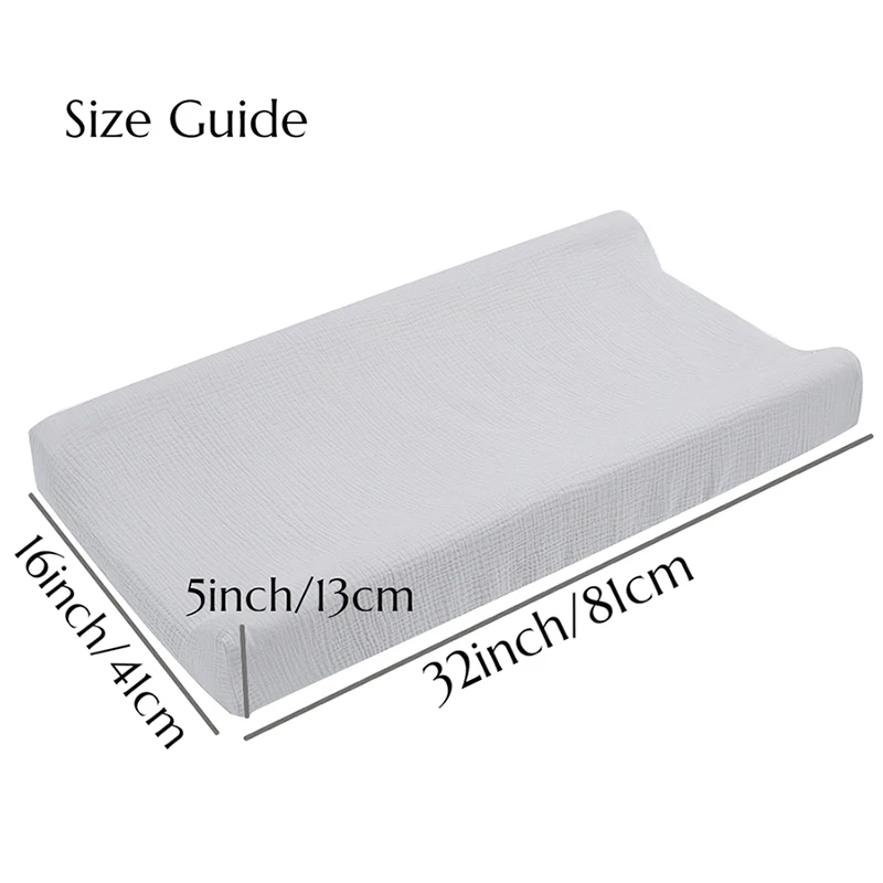 2PCS Diaper Changing Pad Cover 100% Muslin Cotton Newborn Baby Changing Mat Cover Solid Color Baby Shower Gift