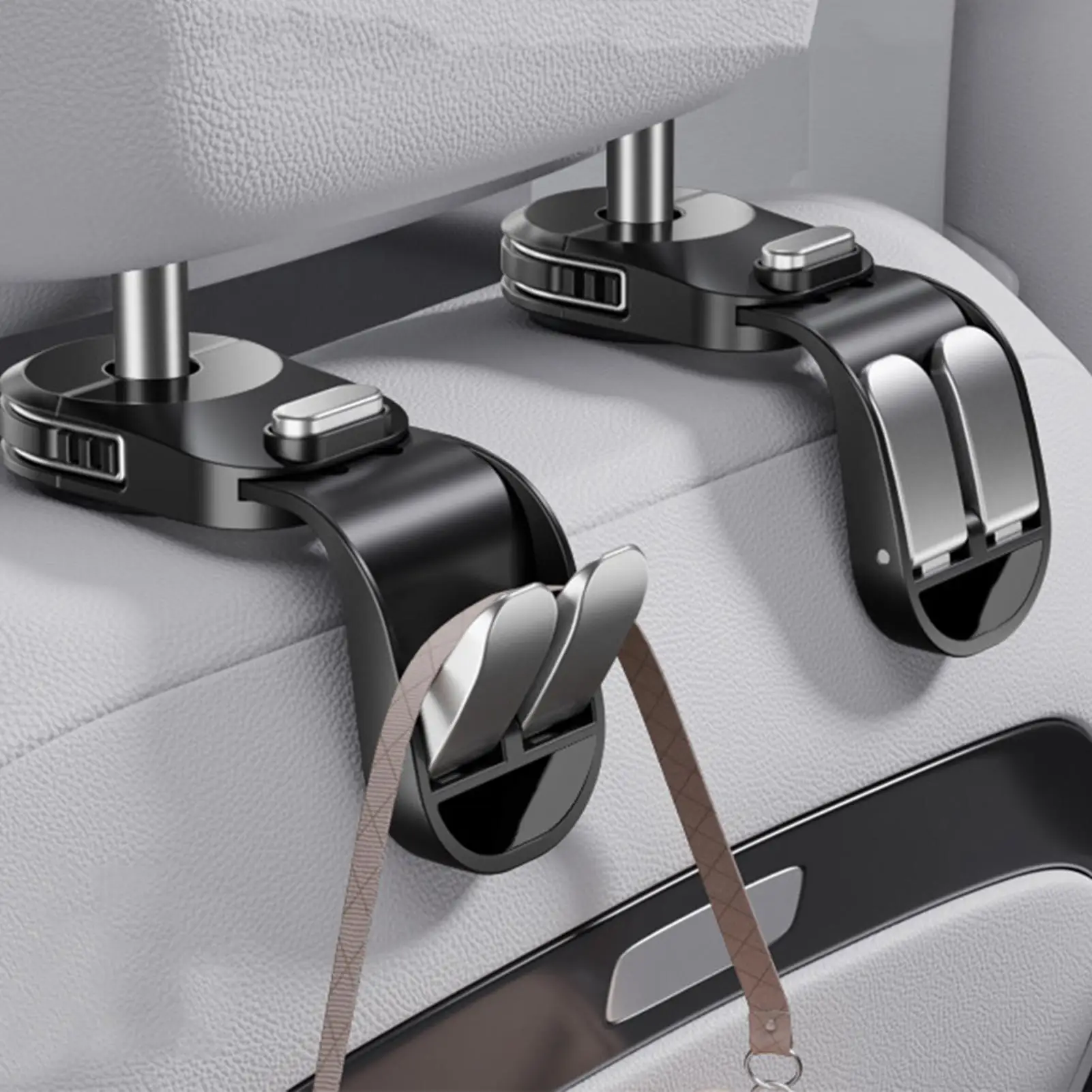 Car Seat Headrest Hook Retractable Foldable Purse Holder Car Headrest for Minivan SUV Taxi Road Trips Travel Commuting Clothing