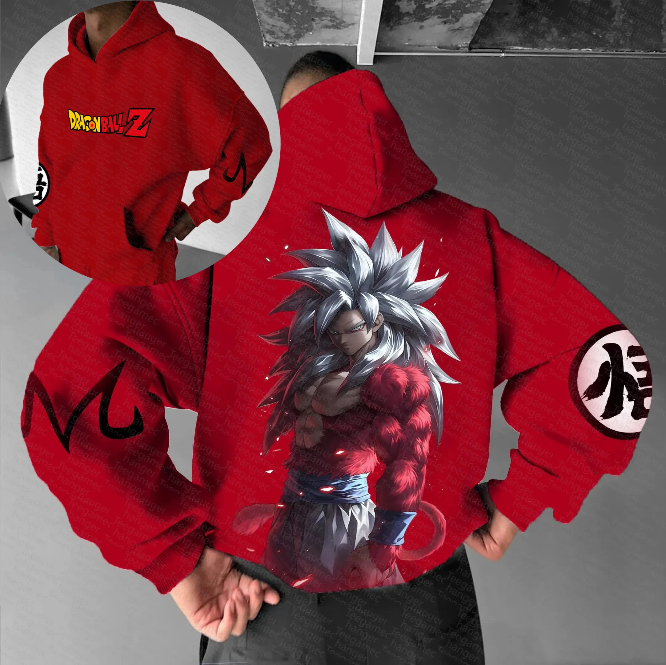 

Teegamechanger Dragon Ball Z Goku Super Saiyan Broly Vegeta Anime Hoodie Men Streetwear Fashion Cartoon Print Sweatshirt Casual