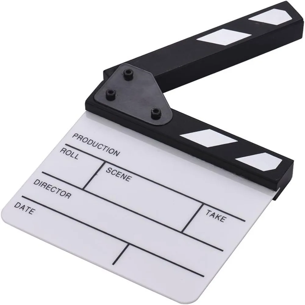 1pcs Waterproof Movie Clapper Board 15CMx16.5CM Dry Erase Acrylic Film Clapboard Director Scene Clapperboard Shoot Props