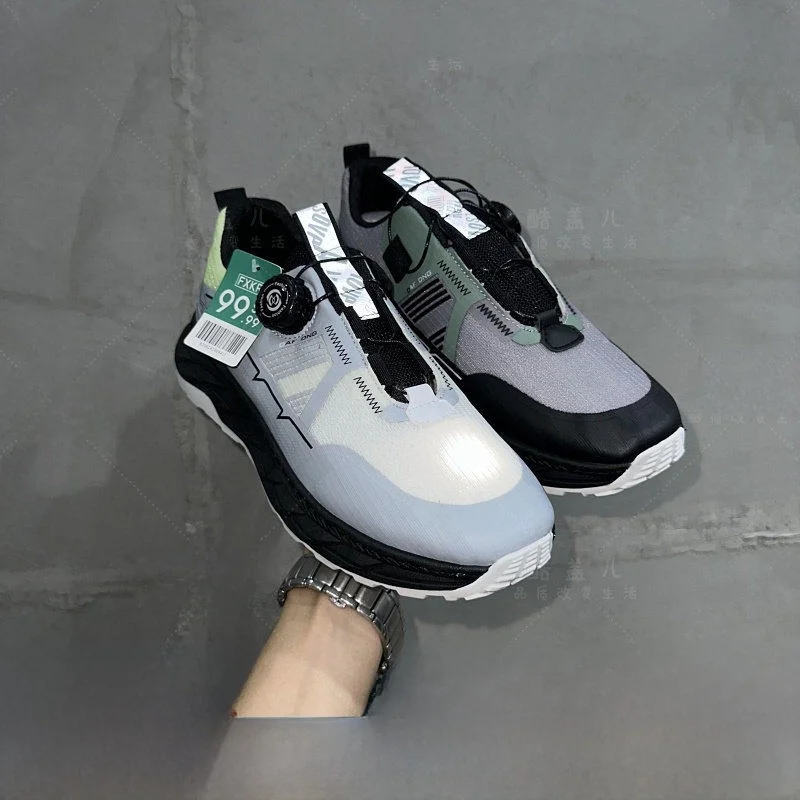 

High-End Outdoor Sports Breathable Casual Shoes with Rotating Lace System Traveling Leisure Footwear Stylish round Toe