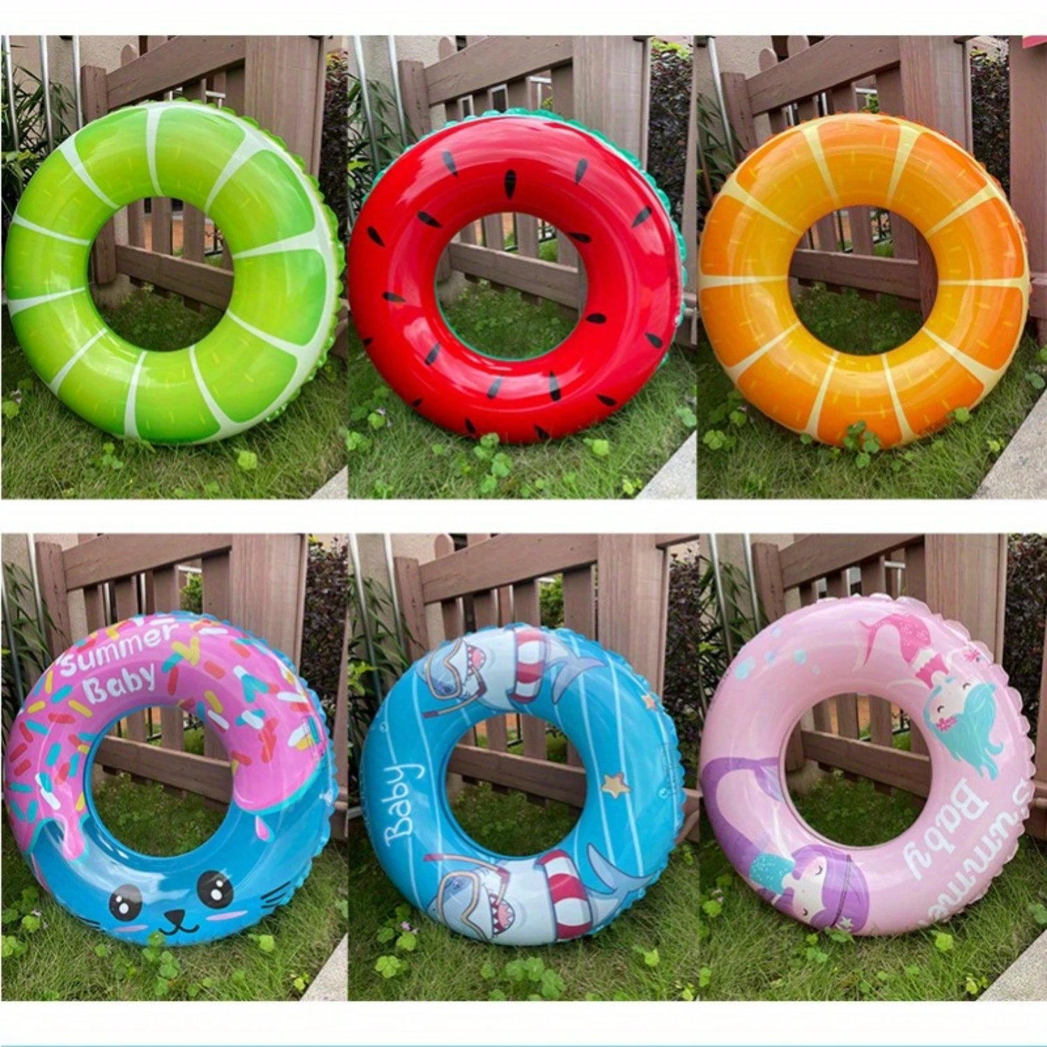 Inflatable Swimming Rings, Orange And Lemon Swimming Rings, Swimming Supplies