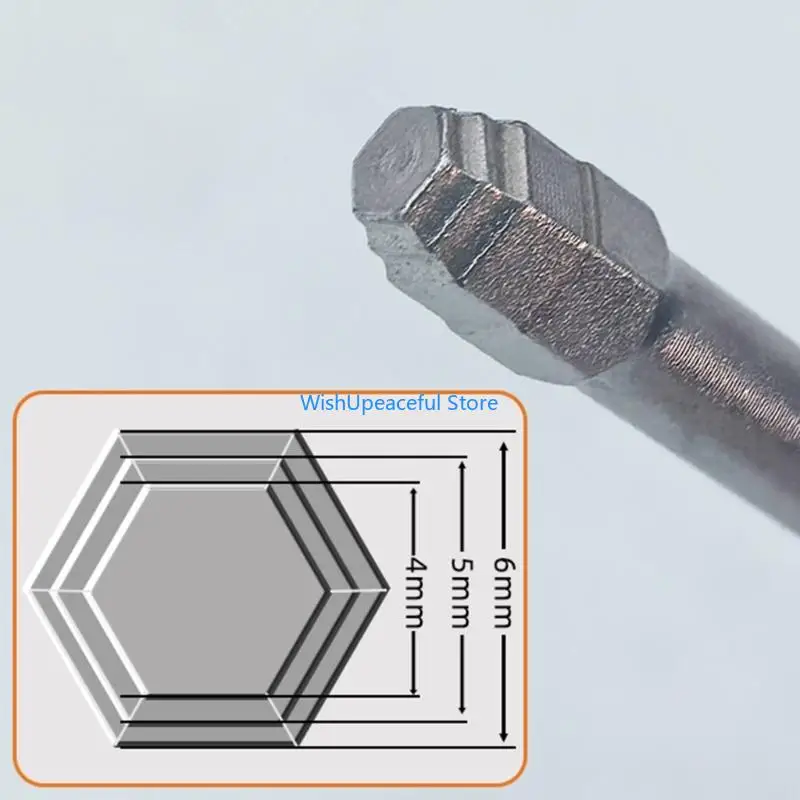 34YA 3/6Pcs Pagoda Shaped Screwdriver Bits Threaded Hexagonal Shank Screwdriver Bits Multiple Size Assembly for Power Tool