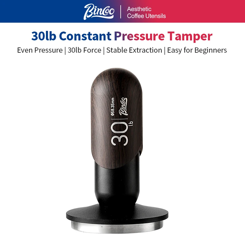 Bincoo 30LB Constant Force Tamper 51mm/58mm Self-Leveling Espresso Press Prevents Side Tamping Barista Tool