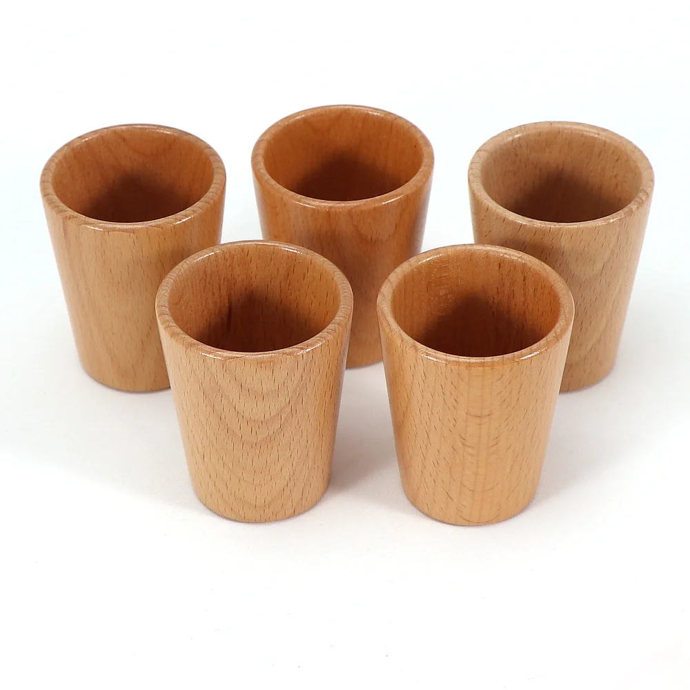 1/3/5/10Pcs Japanese Sake Cup Natural Handmade Eco-firendly Serving Party Traditional Wooden Tea Cup Coffee Milk Beer Mug