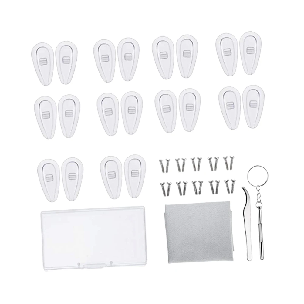 1 set 15Mm Silicone Glasses Nose Pads Replacement Kit Hygienic Comfortable Easy Install Eyewear Accessories Repair Tool
