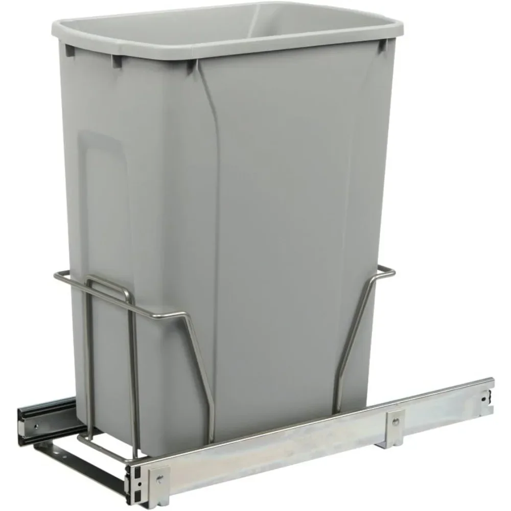 18.80 H X 9.3 W X 19-Inch L Wastebasket In-Cabinet Soft Close Pull Out Trash Can Bin Platinum Freight Free Home