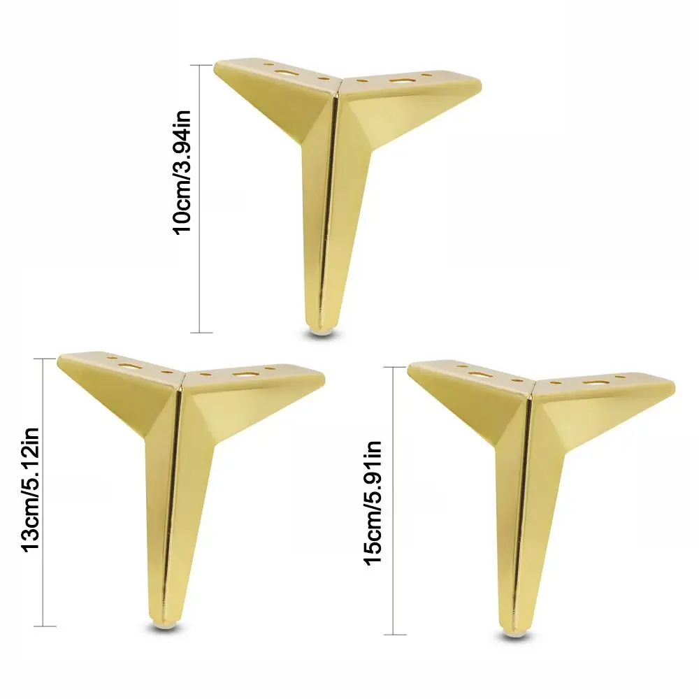 Metal Furniture Legs Replacement Triangle Nightstand Storage Box Leg Anti Scratch Wear-resistant Cupboard Sofa Chair Feet