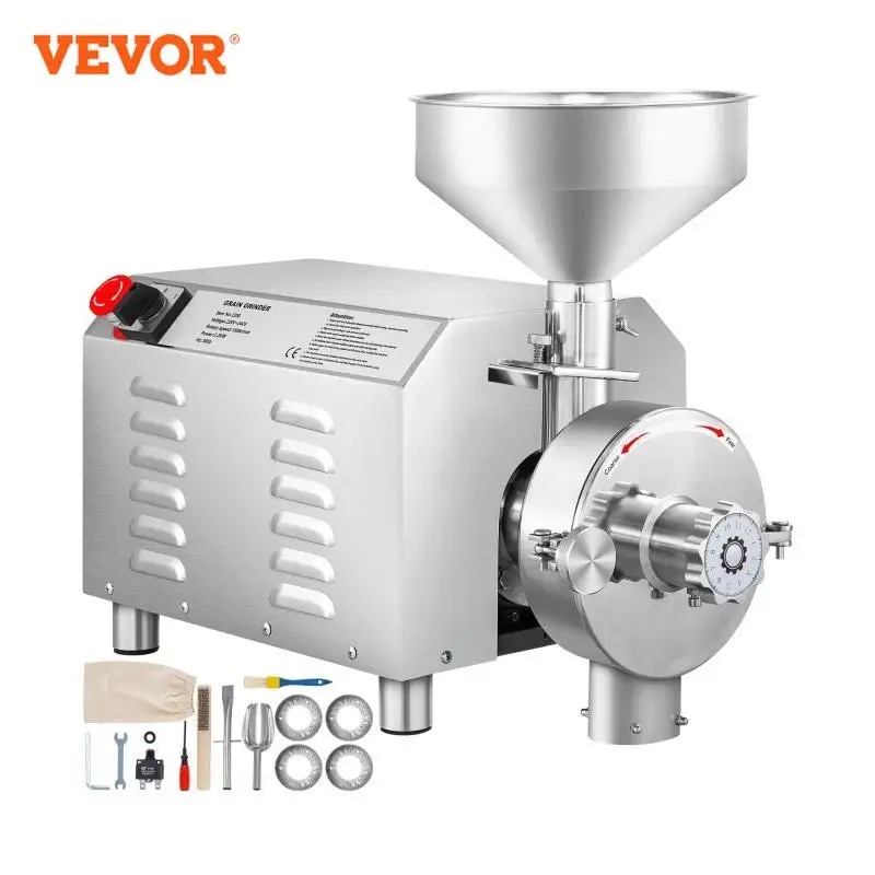 VEVOR 60 KG/H Electric Grain Mill Grinder 3000W Powerful Oster Soybean Blender Cereal Crusher Food Processing Machine Commercial