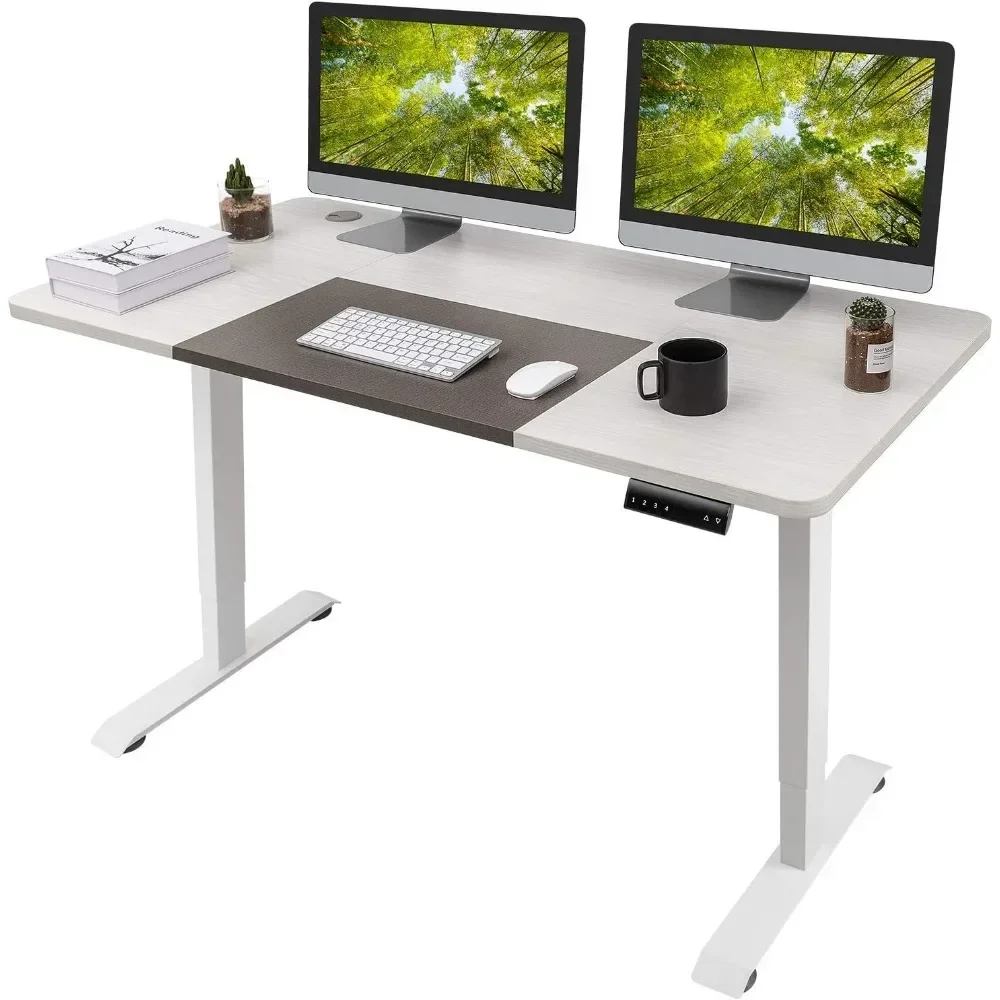 

Height Adjustable Electric Standing Desk, 55 x 28 Inches Stand Up Desk, Sit Stand Home Office Desk Computer Workstation