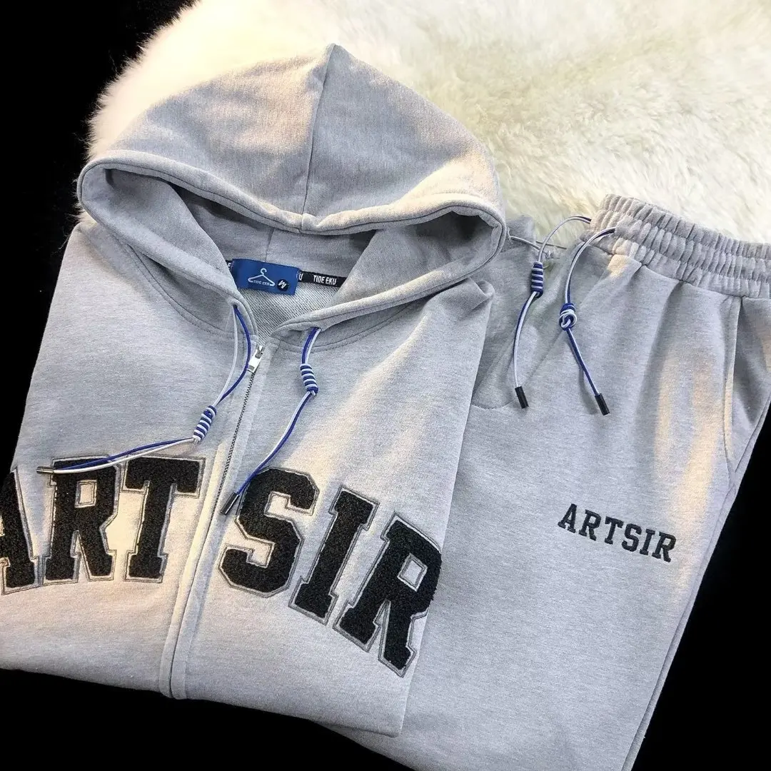 

Men's Oversized Hoodie Sweatirt Set with Lettering for Autumn Winter Casual Wear Comfortable Long Sve Pants