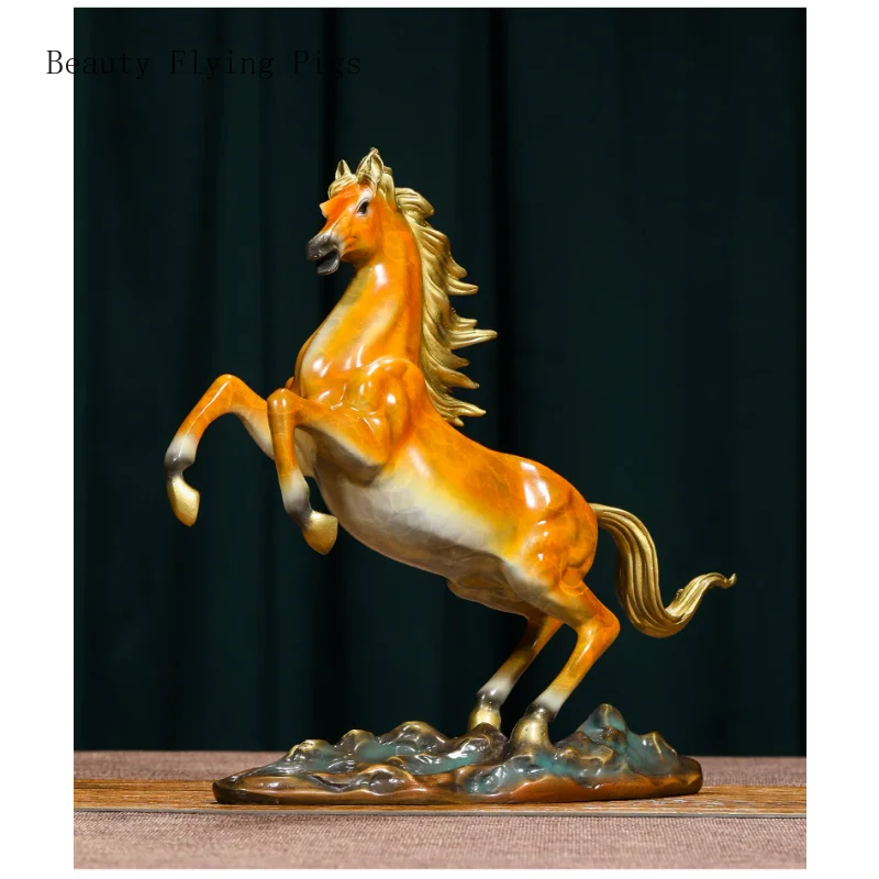 1PCS Metal Zodiac Horse Decoration Office Desktop Living Room Wine Cabinet Decoration Crafts Company Opening Gift